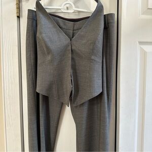 NEW Rare Limited Sexy Gray Slacks Pants And Adjustable Halter Vest Size 6.  Wool